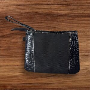 Black Wristlet Small‎ Purse Clutch Evening Bag Party Womens Accessory
